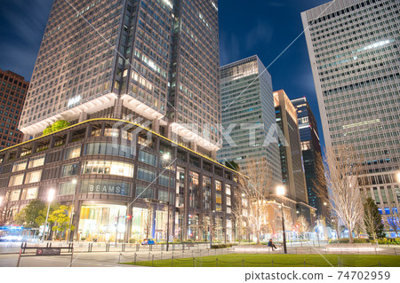 [Tokyo] January, night view, cityscape around Tokyo Station 74702959