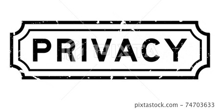 Grunge black privacy word square rubber seal stamp on white background 74703633