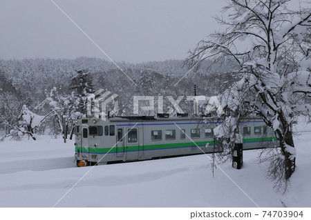 Hokkaido Wassamu JR Soya Main Line Shiokari Pass train Hokkaido Wassamu JR Soya Main Line Shiokari Pass train 74703904