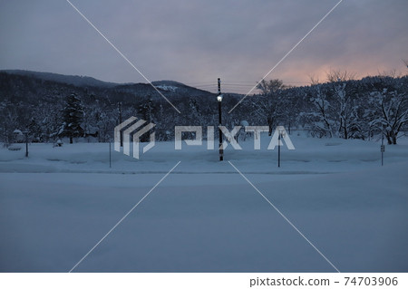 Hokkaido Wassamu JR Soya Main Line Shiokari Station Early Morning Home 74703906