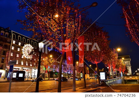 Dior with Christmas Lights on Avenue Des Champs Elysees - Paris, France  Editorial Photo - Image of champs, city: 205540476