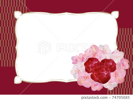 梅越梅花插圖日本食品水彩插圖日式和食 梅越梅花插圖日本食品水彩插圖日式和食 74705085