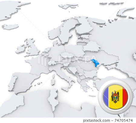 Moldova on map of Europe 74705474