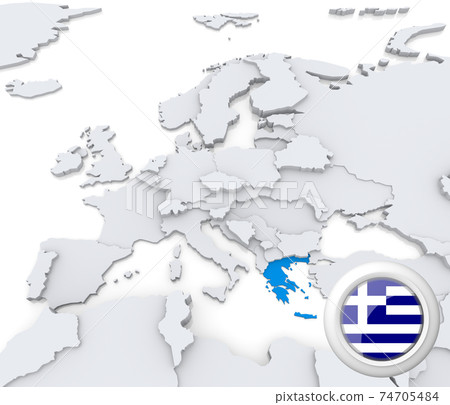 Greece on map of Europe 74705484