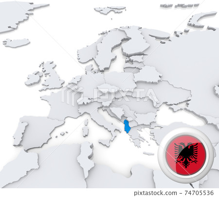 Albania on map of Europe 74705536