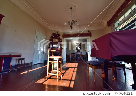 Former Guggenheim House in the blue sky in winter 74706121