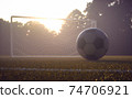 Soccer Ball Goal Net Lawn Field 74706921