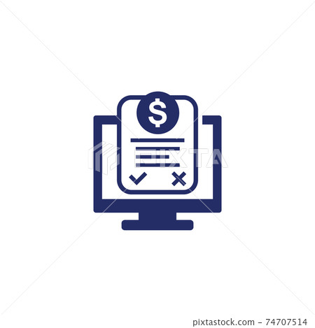 Online invoice, bill icon, vector Online invoice, bill icon, vector 74707514