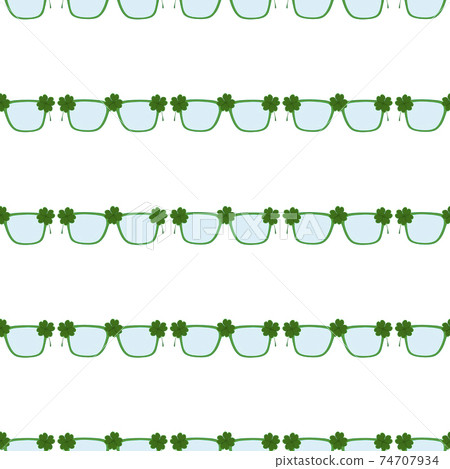Illustration on theme Irish holiday St Patrick day, seamless eyeglasses 74707934