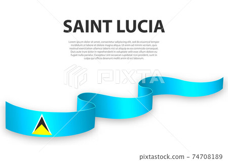 Waving ribbon or banner with flag of Saint Lucia Waving ribbon or banner with flag of Saint Lucia 74708189