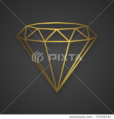 Luxury gold diamond isolated. Vector line logo for your design Luxury gold diamond isolated. Vector line logo for your design 74709342