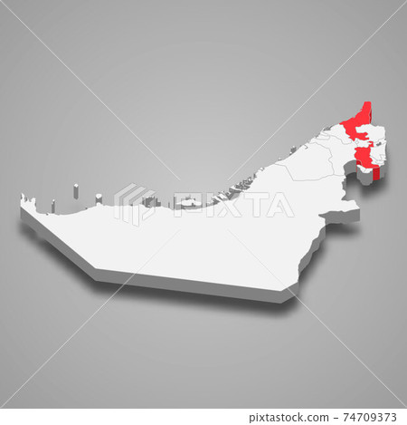 Ras Al Khaimah emirate location within United Arab Emirates 3d m Ras Al Khaimah emirate location within United Arab Emirates 3d m 74709373