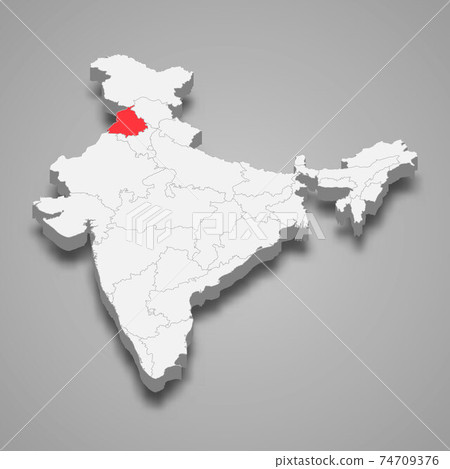 Punjab In Map Of India Punjab State Location Within India 3D Map - Stock Illustration [74709376] -  Pixta
