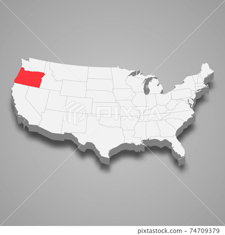 Oregon state location within United States 3d map Oregon state location within United States 3d map 74709379