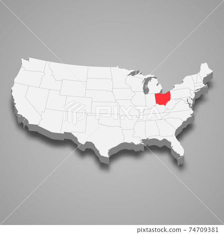 Ohio state location within United States 3d map Ohio state location within United States 3d map 74709381