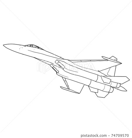 Silhouette military combat airplane on a white background Silhouette military combat airplane on a white background 74709570