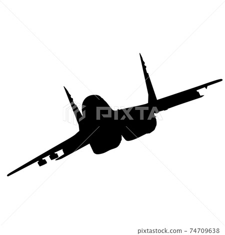 Silhouette military combat airplane on a white background Silhouette military combat airplane on a white background 74709638