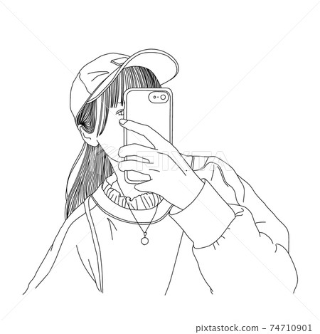 戴著帽子的女孩 74710901