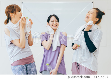 Yoga class, gym, muscle training Yoga class, gym, muscle training 74714397