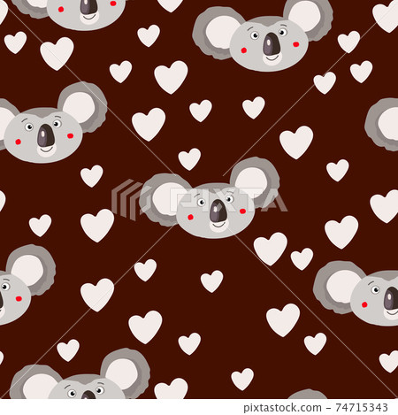 Seamless pattern with cute koala baby and... - Stock Illustration ...