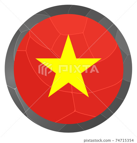 Glass light ball with flag of Vietnam. Round sphere, template icon. Vietnamese national symbol. Glossy realistic ball, 3D abstract vector illustration highlighted on a white background. Big bubble Glass light ball with flag of Vietnam. Round sphere, template icon. Vietnamese national symbol. Glossy realistic ball, 3D abstract vector illustration highlighted on a white background. Big bubble 74715354
