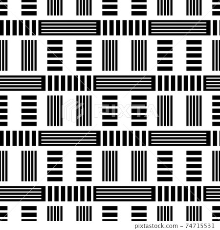 Abstract geometric black and white seamless pattern for web page, textures, card, poster, fabric, textile. Monochrome graphic repeating design. Modern minimalist stylish squared ornament. 74715531
