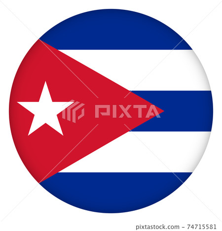 Flag of Cuba round icon, badge or button. Cuban national symbol. Template design, vector illustration. Flag of Cuba round icon, badge or button. Cuban national symbol. Template design, vector illustration. 74715581