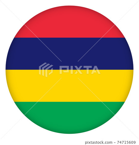 Flag of Mauritius round icon, badge or button. Mauritian national symbol. Template design, vector illustration. Flag of Mauritius round icon, badge or button. Mauritian national symbol. Template design, vector illustration. 74715609