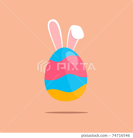 Easter egg with folding rabbit ears 74716546