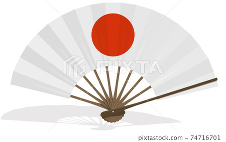 Realistic fan frame Hinomaru vector illustration background transparent 74716701