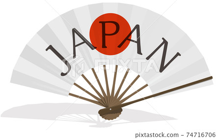 JAPAN realistic folding fan frame Hinomaru vector illustration background transparent JAPAN realistic folding fan frame Hinomaru vector illustration background transparent 74716706
