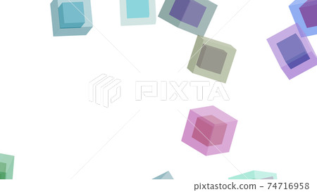 CG Cube A double-structured cube with a large number of rolling cubes inside 74716958