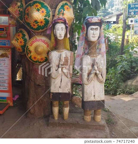 Kayan figurine of Mae Hong Son, Thailand 74717240