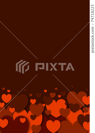 Mother's Day Frame Material Large and small orange / brown Hearts spring up from below Image Vertical Other colors available 74718225