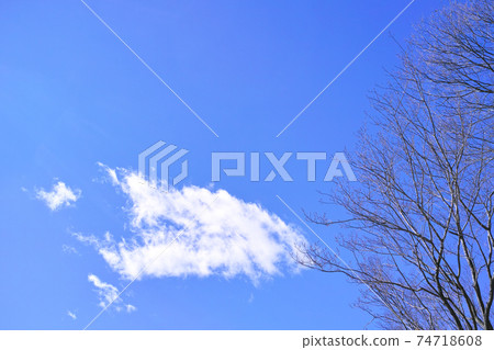 藍藍的天空和雲彩冬天圖像 74718608