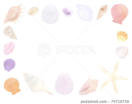 Seashell frame illustration 74718739