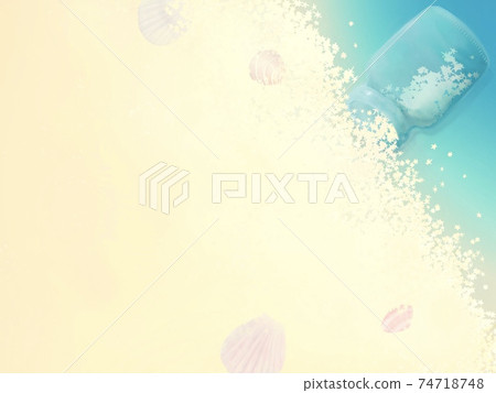 Star sand and shell background illustration Star sand and shell background illustration 74718748