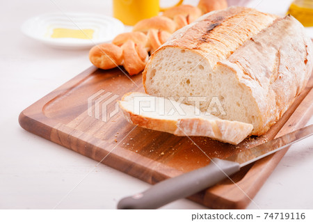 Meals: Table with hard bread 74719116
