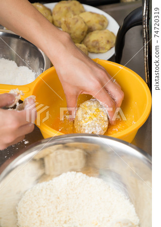 Handmade croquette Handmade croquette 74720319
