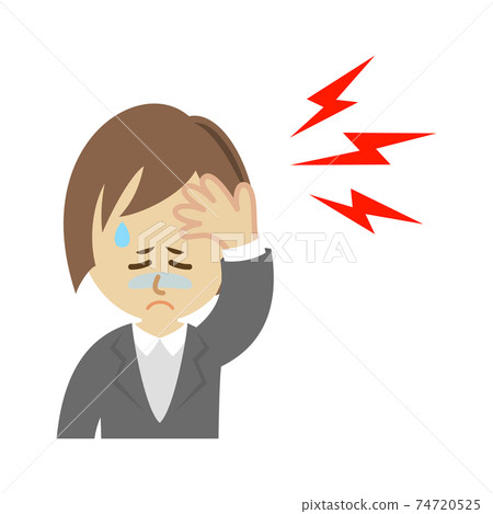 Illustration image of a female office worker who has a headache Illustration image of a female office worker who has a headache 74720525