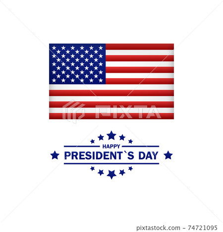 Happy Presidents Day greating card with national flag on isolated white background. Eps 10 vector, illustration Happy Presidents Day greating card with national flag on isolated white background. Eps 10 vector, illustration 74721095
