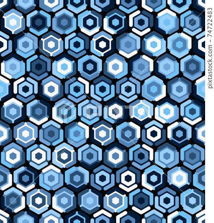 Contemporary honeycomb geometric pattern. Repeated hexagon ornament Contemporary honeycomb geometric pattern. Repeated hexagon ornament 74722483