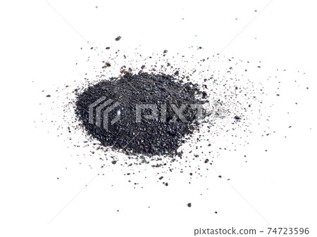 Heap Potassium permanganate isolated on white background 74723596