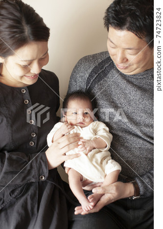 Family photo with baby Family photo with baby 74723824