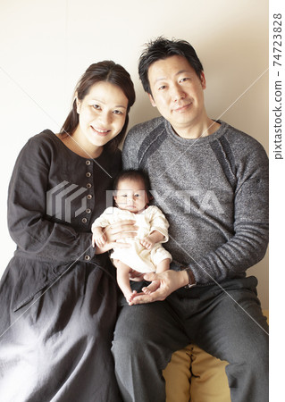 Family photo with baby Family photo with baby 74723828