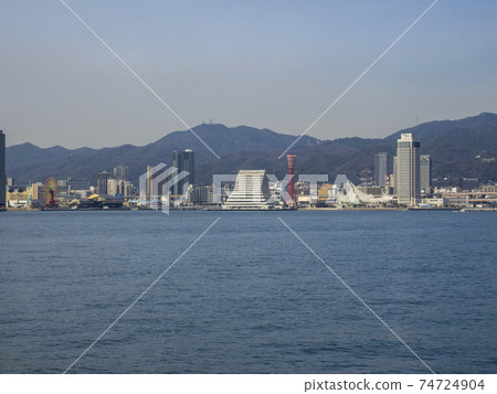 Scenery of Kobe Harborland seen from the sea 74724904