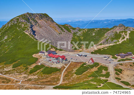 岐阜縣（長野縣）從Norikura山的Fujimidake山頂觀看北巴士總站，惠比壽湖和毛澤東河 74724965