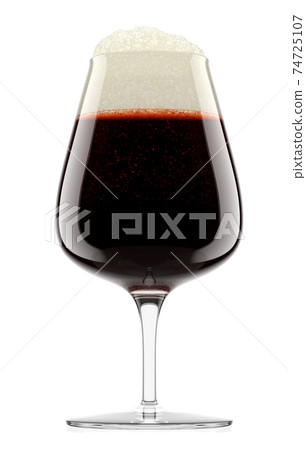 Frosty glass of fresh stout beer with bubble froth isolated on white background. Frosty glass of fresh stout beer with bubble froth isolated on white background. 74725107