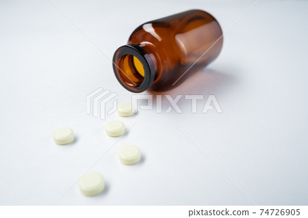 Colorful of oral medications on White Background Colorful of oral medications on White Background 74726905