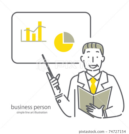 Simple and fashionable line art illustration material of veteran businessmen Simple and fashionable line art illustration material of veteran businessmen 74727154